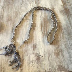 Necklace with removable tassels.